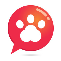 Paw Print Inside of Speech Bubble Icon
