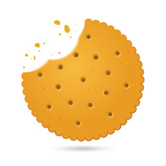 Round Biscuit Crackers With Bite Marks Vector Illustration - 109001598