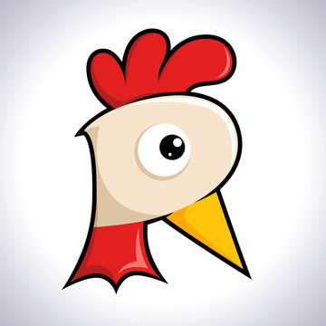 Chicken Rooster Head Icon Symbol