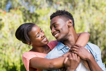 Happy family posing together