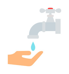 Water saving concept ecology environment drop eco natural flat vector illustration.