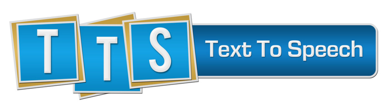 TTS - Text To Speech Blue Squares Bar 