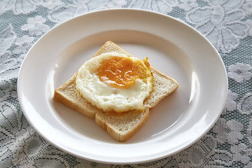 Fried egg on toast dish