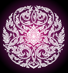 temple thai art outline illustrator