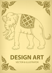 layout Elephant outline thai tradition