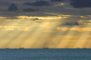 The Return Of Fishing Vessels - Fishing Vessels are preparing to return home in the afternoon with lovely sunrays © ariefsetiawan