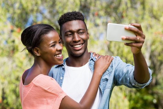 Happy family taking a photo