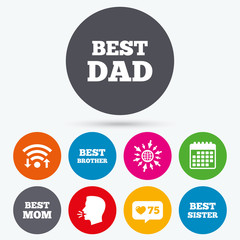 Best mom and dad, brother, sister icons.