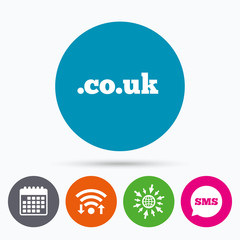 Domain CO.UK sign icon. UK internet subdomain