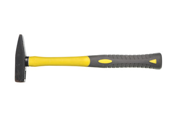 Gray-yellow middle sized hummer isolated over white