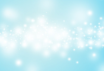 Fototapeta premium Blue glitter sparkles defocused rays lights bokeh abstract christmas background.