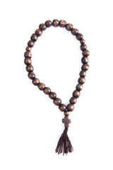 rosary on a white background