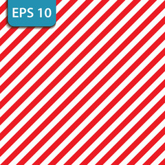 Abstract geometric diagonal striped pattern with red and white stripes. Vector illustration