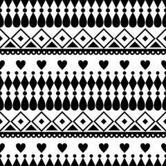 Seamless vector pattern. Black and white traditional etno background. Series of National, Folk, Etnic and Traditional Seamless Patterns.