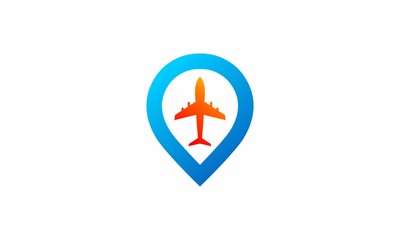 location travel plane business logo