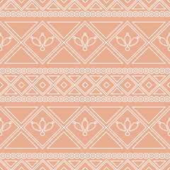 Seamless vector pattern.  Traditional ethno background in orange colors. Series of National, Folk, Ethnic and Traditional Seamless Patterns.