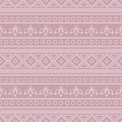 Seamless vector pattern.  Traditional ethno background in pink colors. Series of National, Folk, Ethnic and Traditional Seamless Patterns.