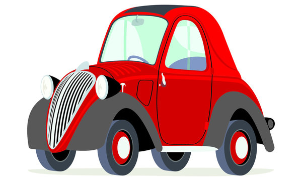 auto 500 topolino rojo y negro cartoon
