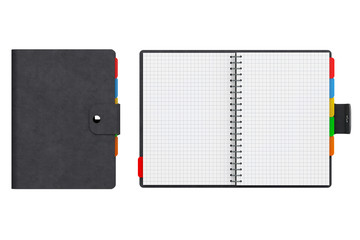 Personal Diary or Organiser Book with Blank Pages. 3d Rendering