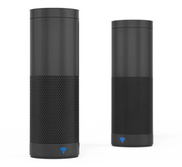 Wireless Speakers with Wi-Fi Sign. 3d Rendering
