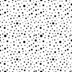 Naklejki  Bezszwowe wektor wzór z kropkami. Czarno-białe tło.