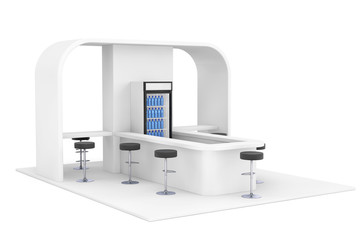 Bar, Cafe, Cafeteria, Fast Food Interior Concept. 3d Rendering