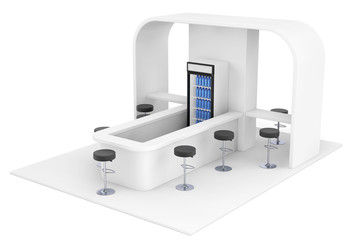 Bar, Cafe, Cafeteria, Fast Food Interior Concept. 3d Rendering