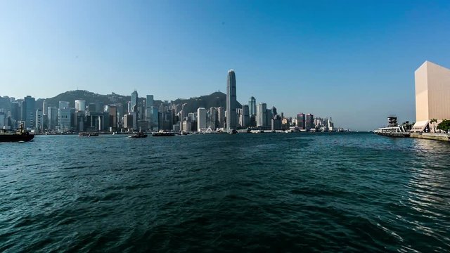 Hong Kong,China-Nov 14,2014: The ships sail freely on the sea in Hong Kong,China 
