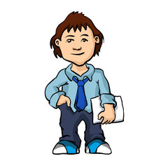 Business Man holding whiteboard