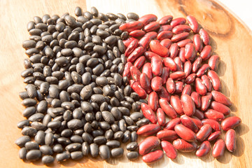red beans, black beans,