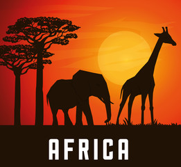 Fototapeta na wymiar Flat illustration about africa design