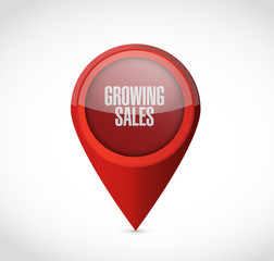 growing sales pointer sign concept