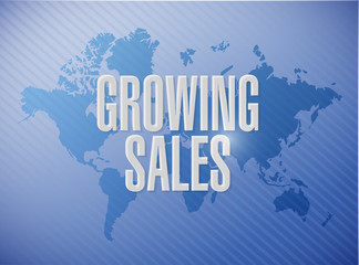 Fototapeta premium growing sales world map sign concept