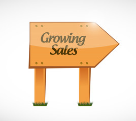 growing sales wood sign concept
