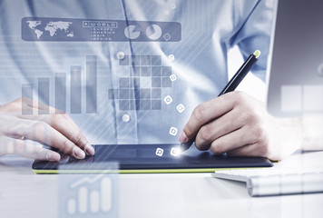 Handsome designer at work