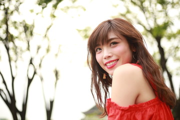 Naklejka premium 女性ポートレート