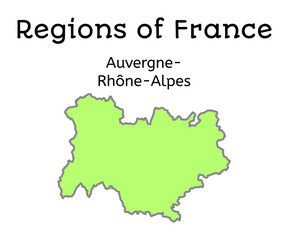 Obraz premium France administrative map of Auvergne-Rhone-Alpes