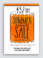 Summer Sale Poster, Banner or Flyer design.