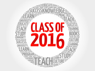 CLASS OF 2016 word cloud, education concept background