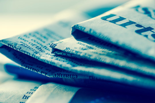 Close up of vintage newspaper