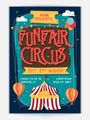 Funfair Circus Template, Banner or Flyer design.