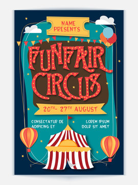 Funfair Circus Template, Banner Or Flyer Design.