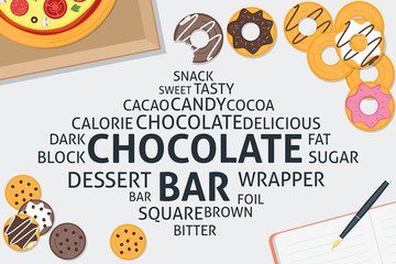 vector chocolate bar concept,template