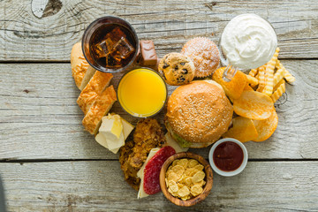Selection of food that is bad for your health