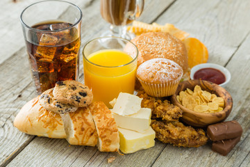 Selection of food that is bad for your health