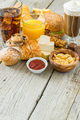 Selection of food that is bad for your health