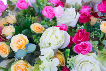 Close up colorful bunch of beautiful flowers.