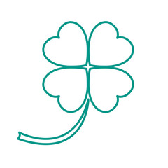 Stylized icon of a colored silhouette clover leave on a white ba