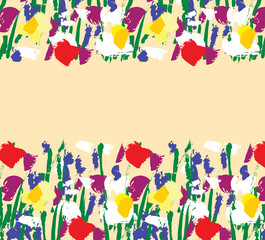 Obraz premium Flowers background empty place nature. 