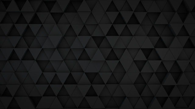 Black triangles extruded surface 3D render